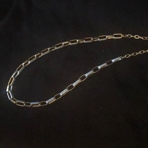 Blue and gold long thick chain necklace
